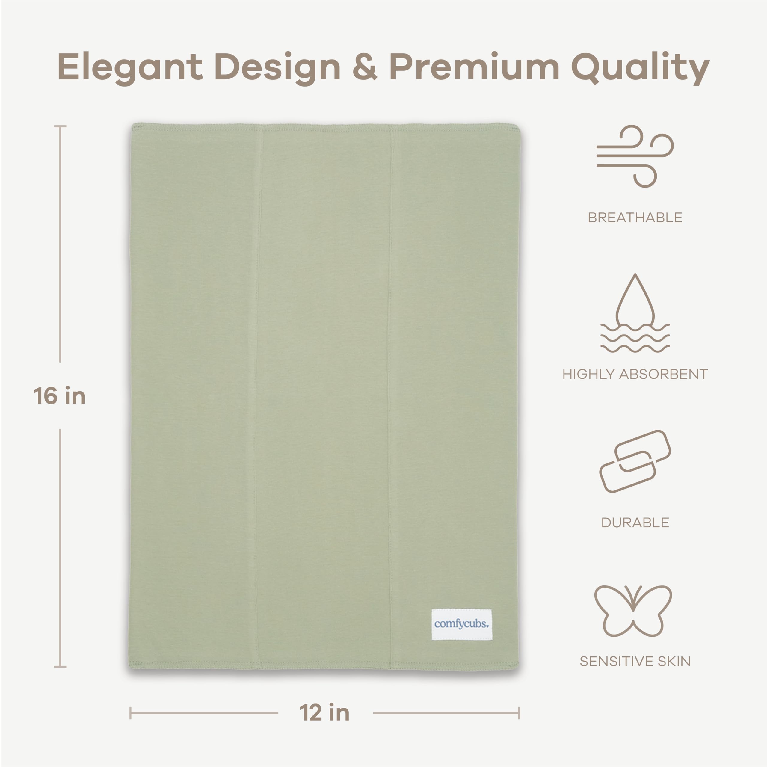 Comfy Cubs Burp Cloths Pack 10 in use demonstrates gentle skin-friendly material for baby care.