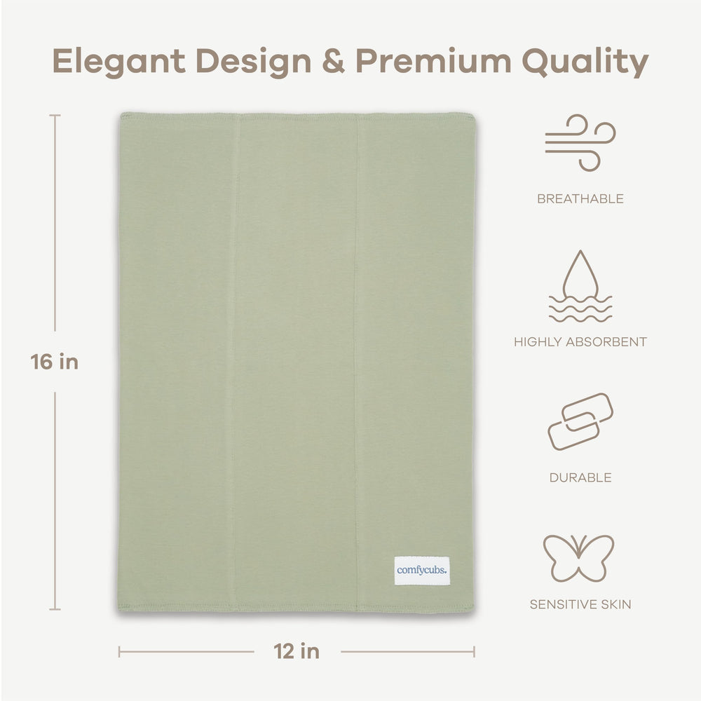 Comfy Cubs Burp Cloths Pack 10 in use demonstrates gentle skin-friendly material for baby care.
