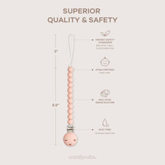 Comfy Cubs CPSIA-certified pacifier clip for safe, durable daily use.