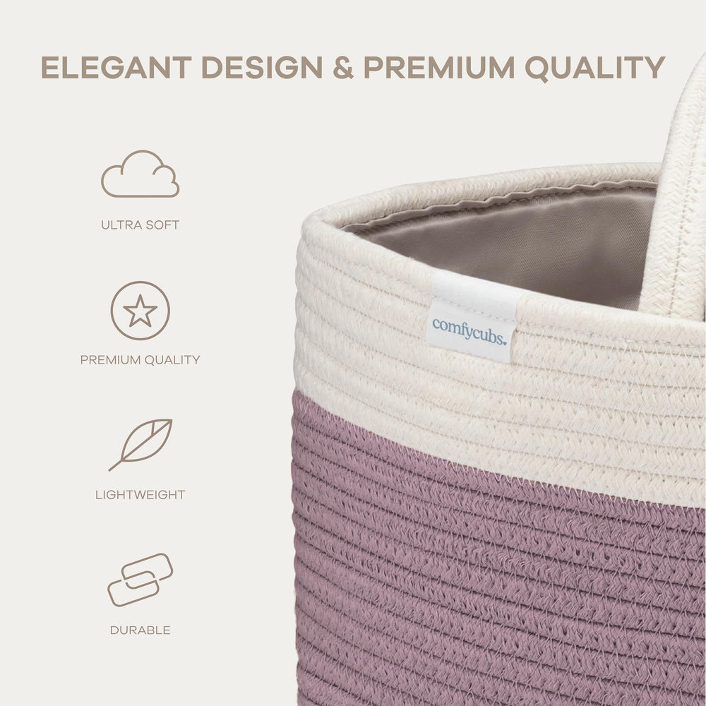 Comfy Cubs diaper caddy in soft cotton weave for durable everyday use.