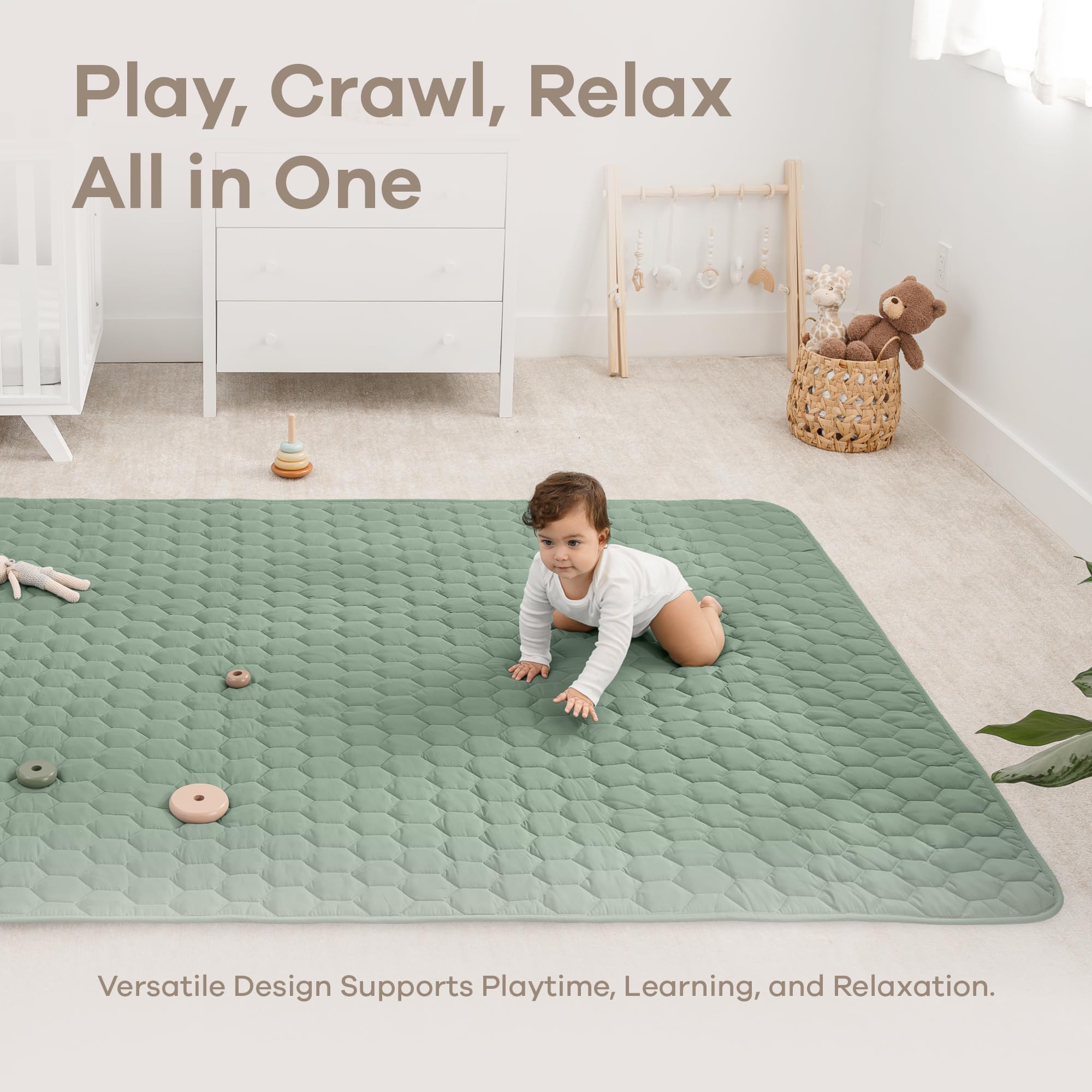 Comfy Cubs durable polyester play mat shows wear resistance