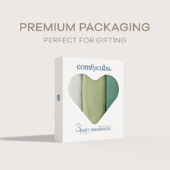 Comfy Cubs Easy Swaddle Blanket Blue demonstrates year round comfort with breathable cotton.