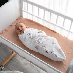 Comfy Cubs Easy Swaddle Blanket 3 Pack folded compact, ideal for travel and on-the-go parenting.