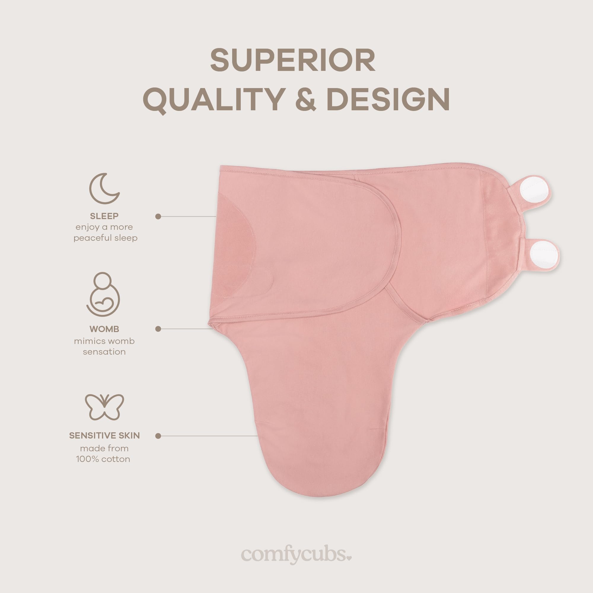 Comfy Cubs Easy Swaddle three-pack arranged for quick access.