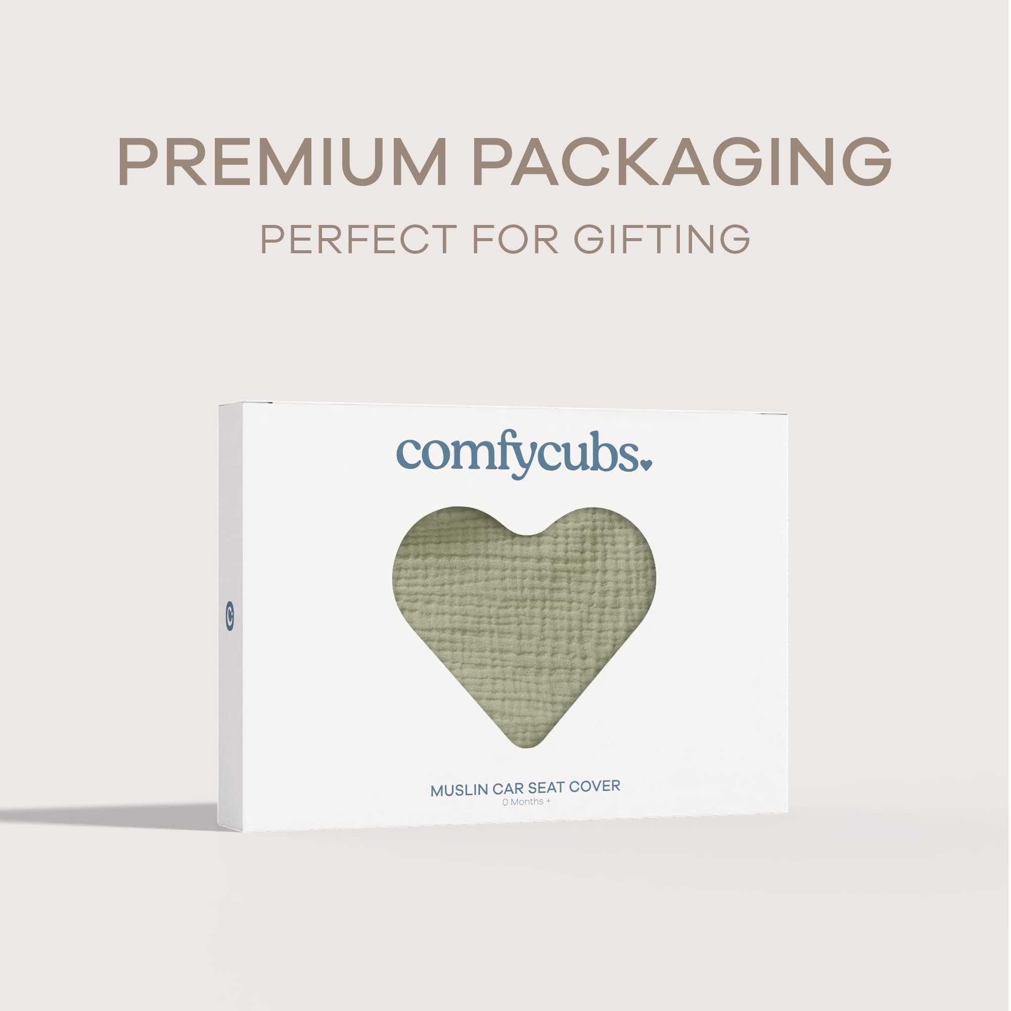 Gift-ready packaging for a Comfy Cubs car seat cover