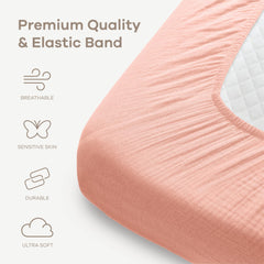 Comfy Cubs Lace Pink crib sheet with elastic edge demonstrates secure fit.