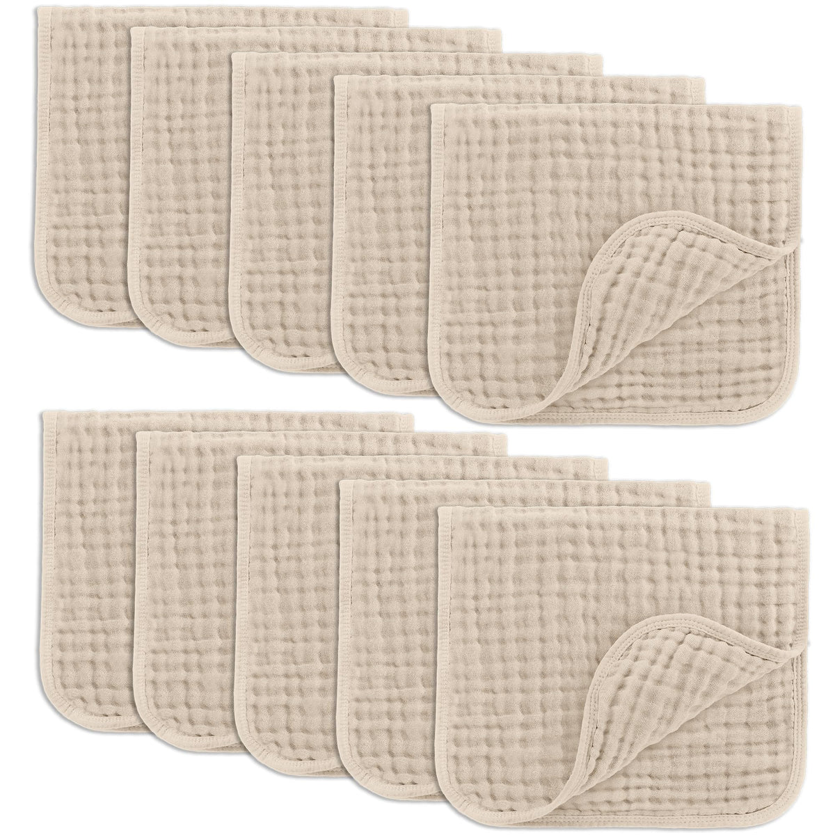 Comfy Cubs muslin burp cloth with full coverage for shoulder protection and mess control.