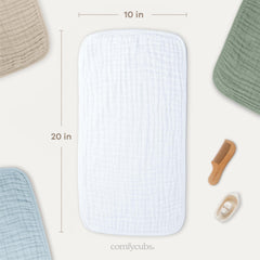 Comfy Cubs large 20x10 inch muslin burp cloths ideal for newborn burping.