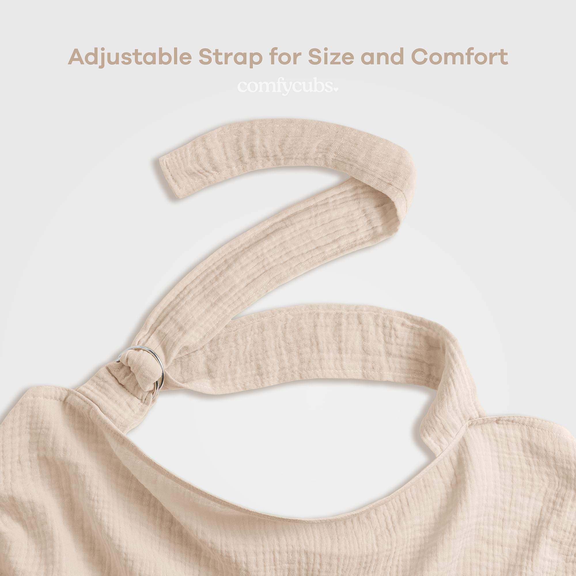 Privacy coverage for public feeds with airy fabric and soft drape.