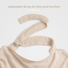 Privacy coverage for public feeds with airy fabric and soft drape.