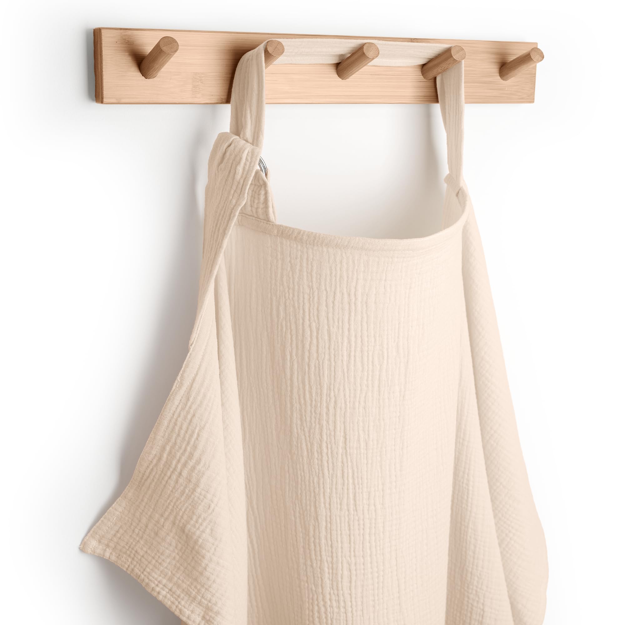Comfy Cubs Muslin Nursing Cover in sand color, soft and breathable.