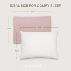 Close-up of Comfy Cubs muslin pillowcase showing breathable softness