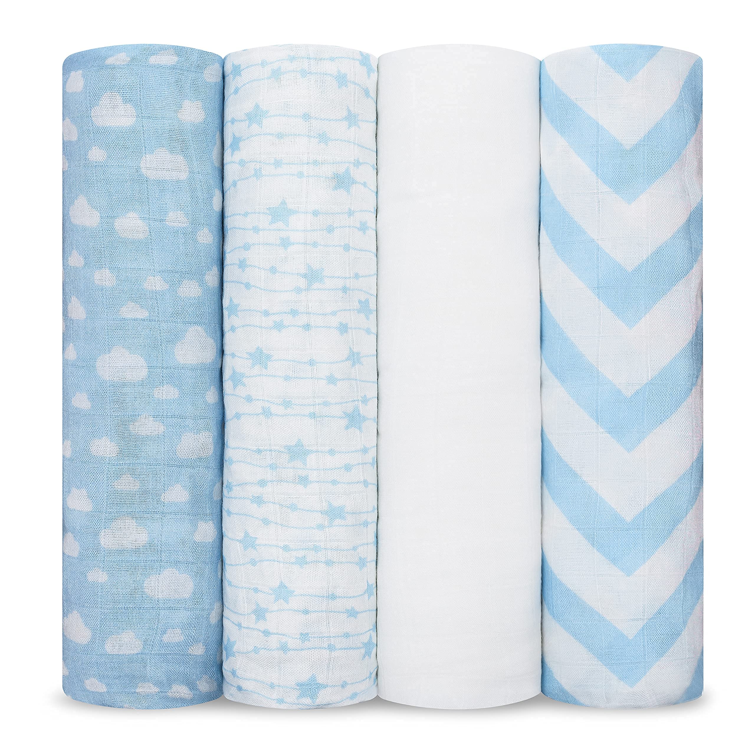 Comfy Cubs muslin swaddle close-up showing soft, breathable cotton for gentle newborn comfort.
