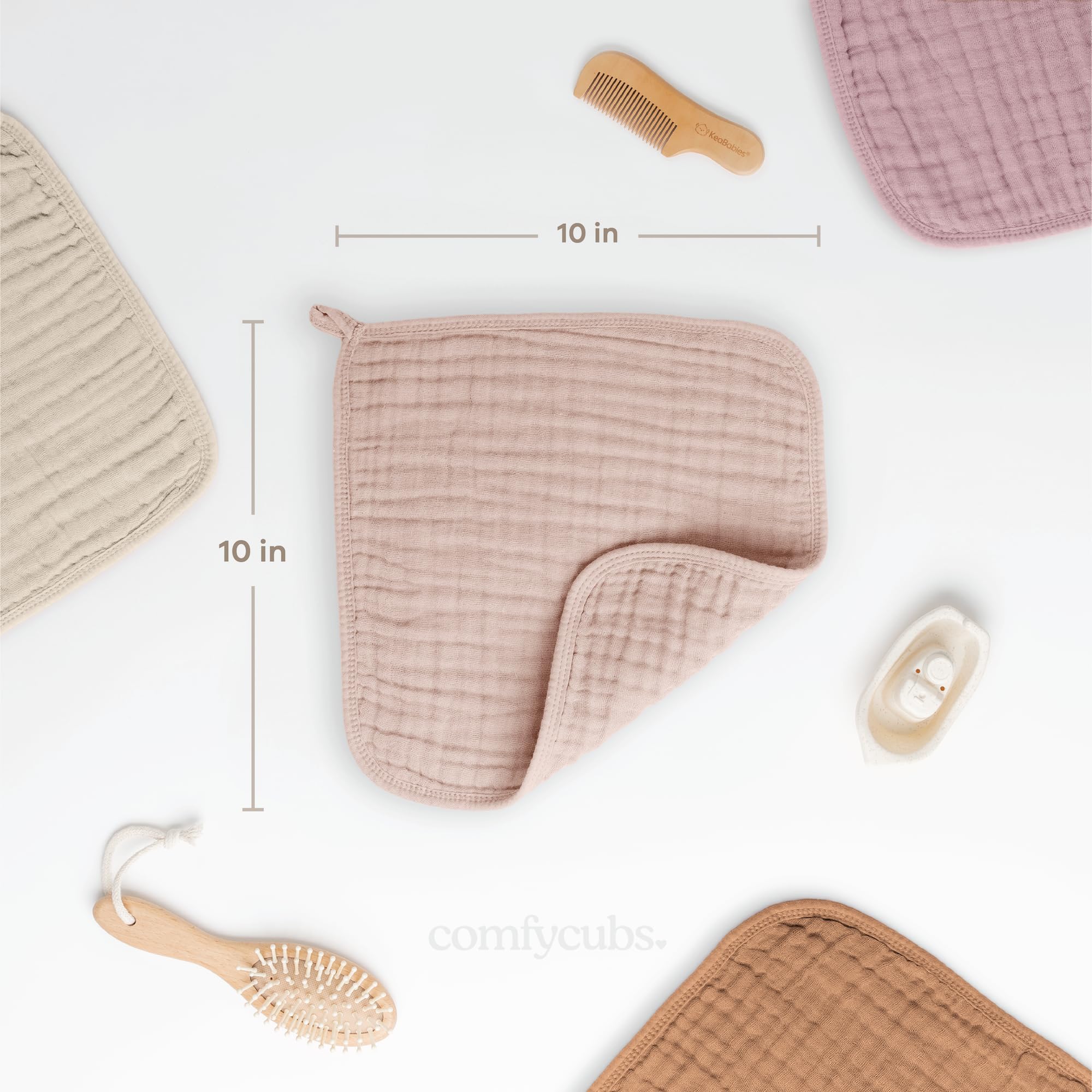 Comfy Cubs large 10x10 washcloths providing full coverage during baths.