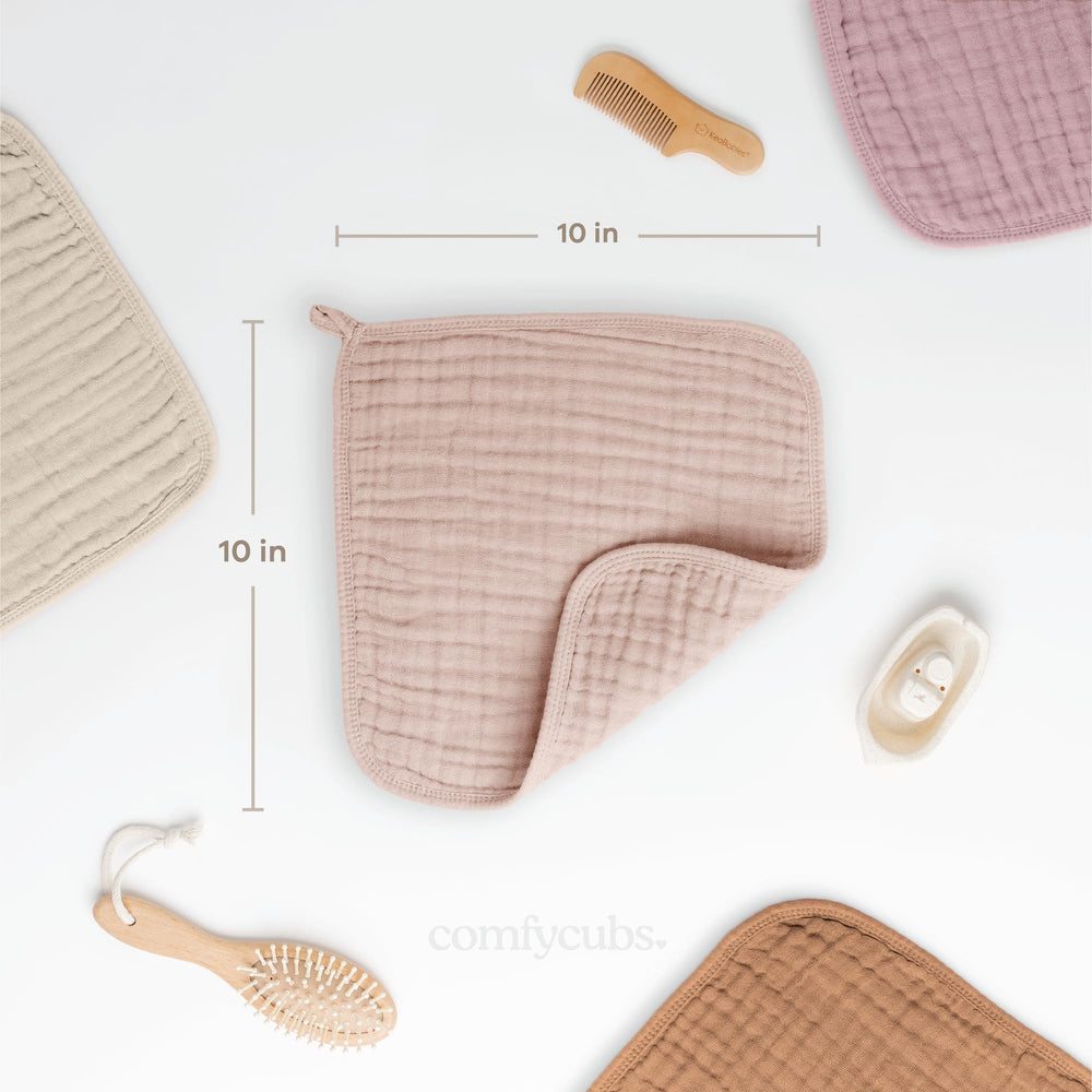 Comfy Cubs large 10x10 washcloths providing full coverage during baths.