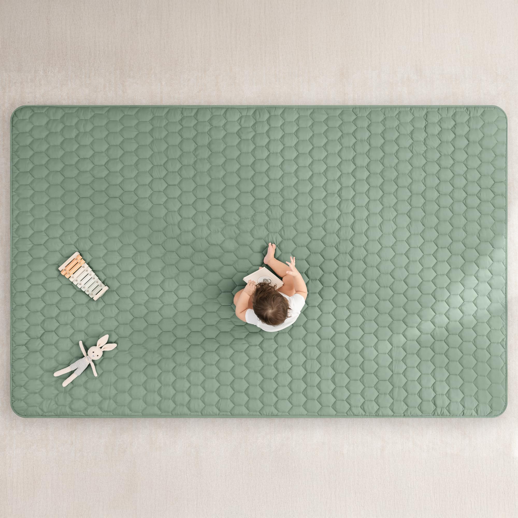Comfy Cubs non-slip bottom play mat keeps floor area stable
