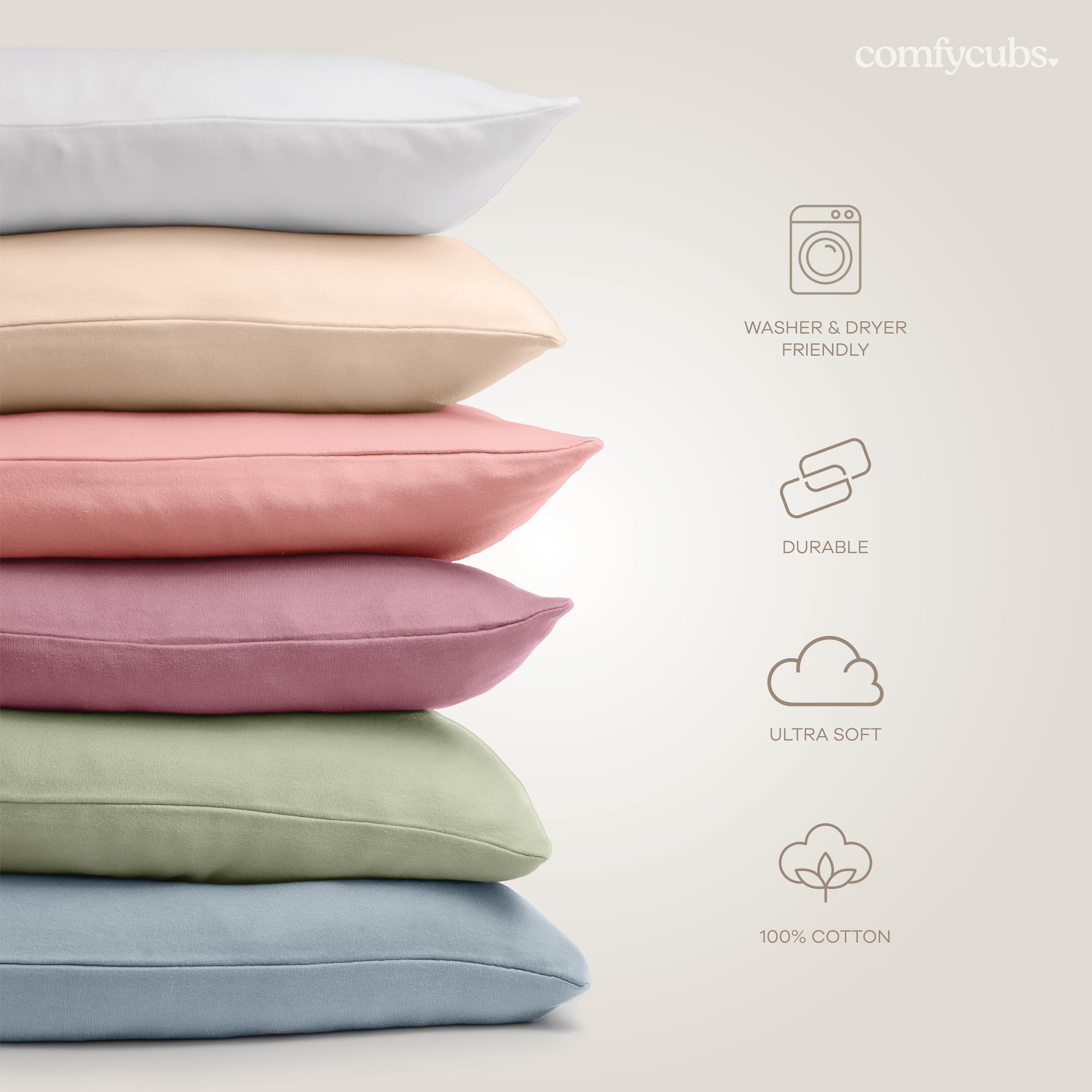 Comfy Cubs blush color pillow brightens any nursery or crib setup