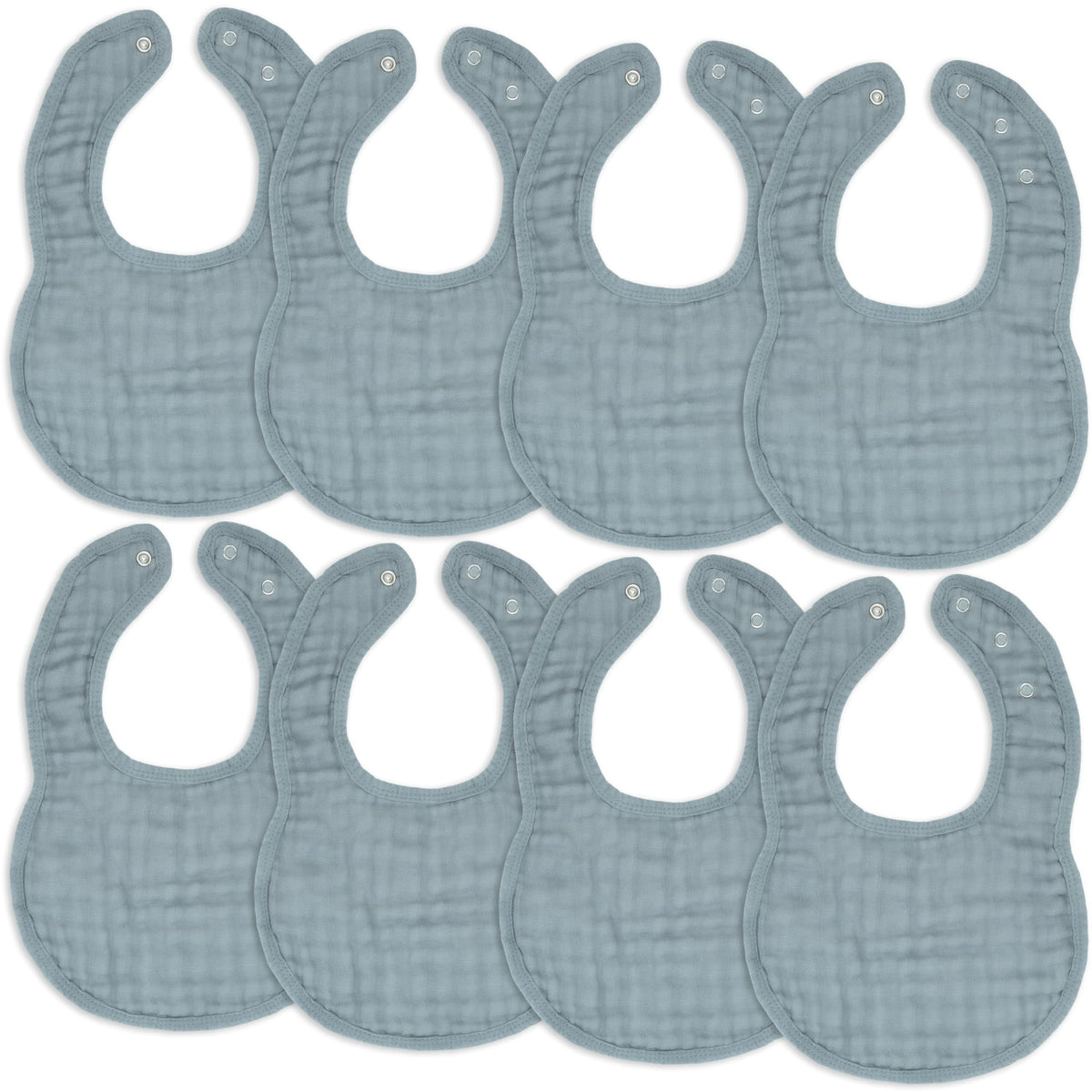Comfy Cubs pacific blue muslin bibs absorb drool and spills.