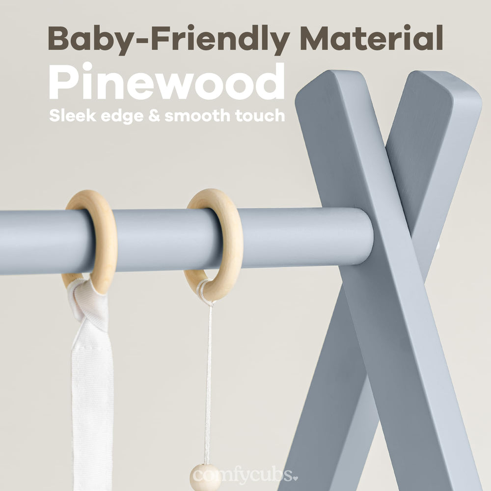 Comfy Cubs play gym in a nursery setting blends with decor while safe play.