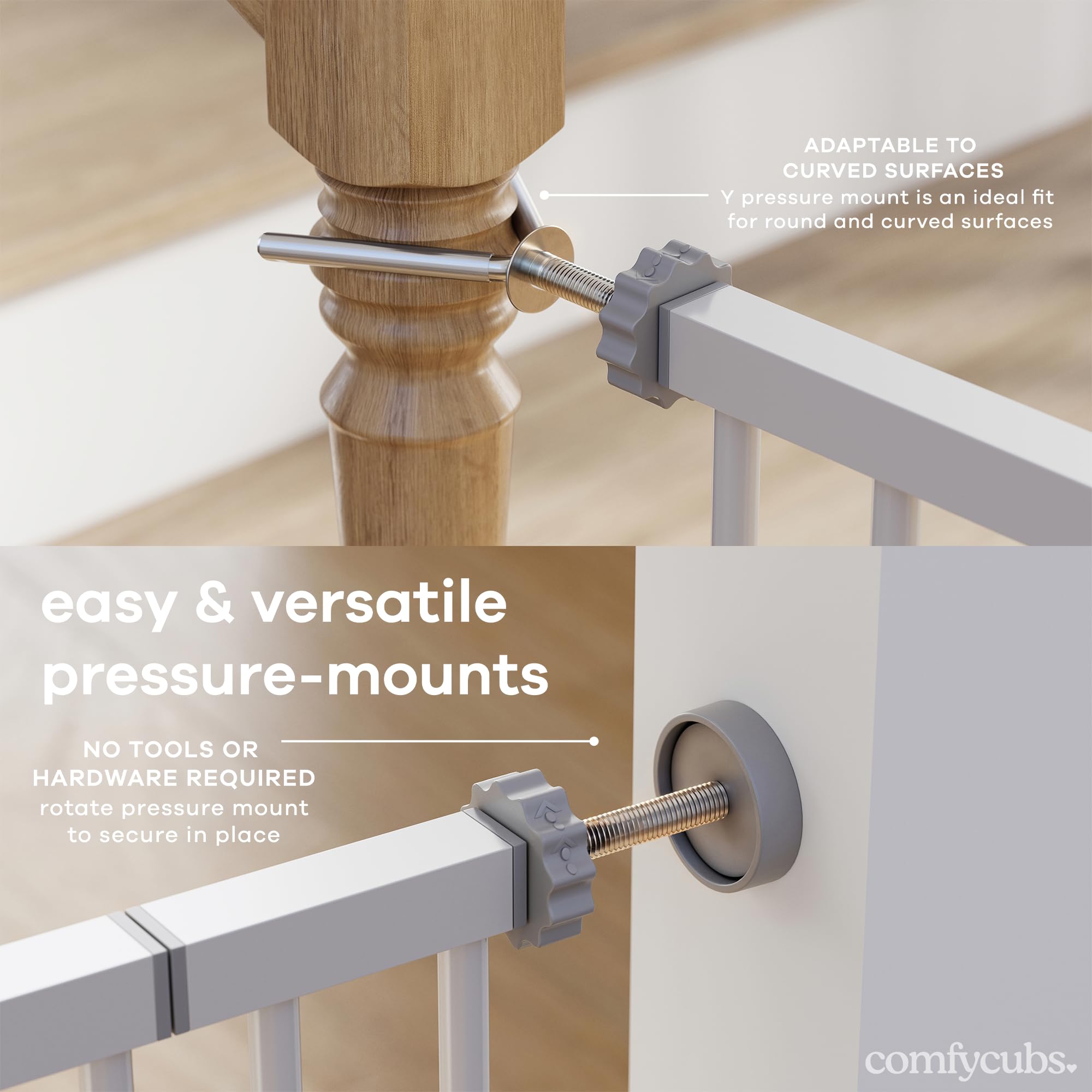Powder-coated finish protects the gate against daily wear.