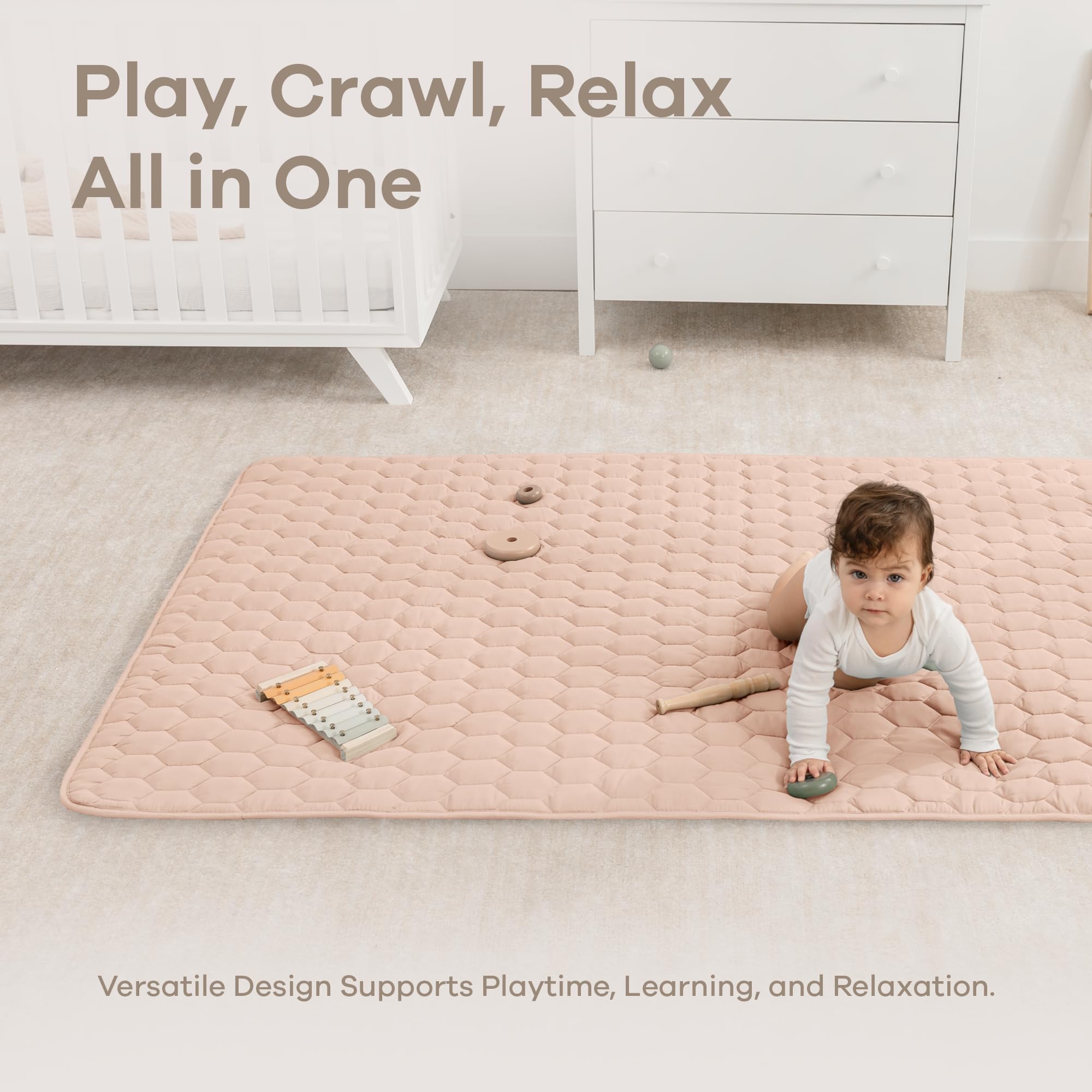 Durable polyester construction makes cleaning quick and easy for busy families.