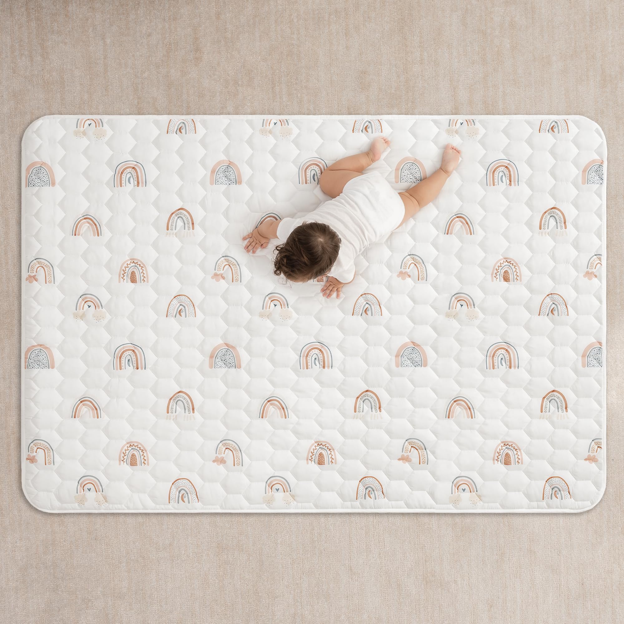 Comfy Cubs rectangle play mat non-slip bottom ensuring stable play surface