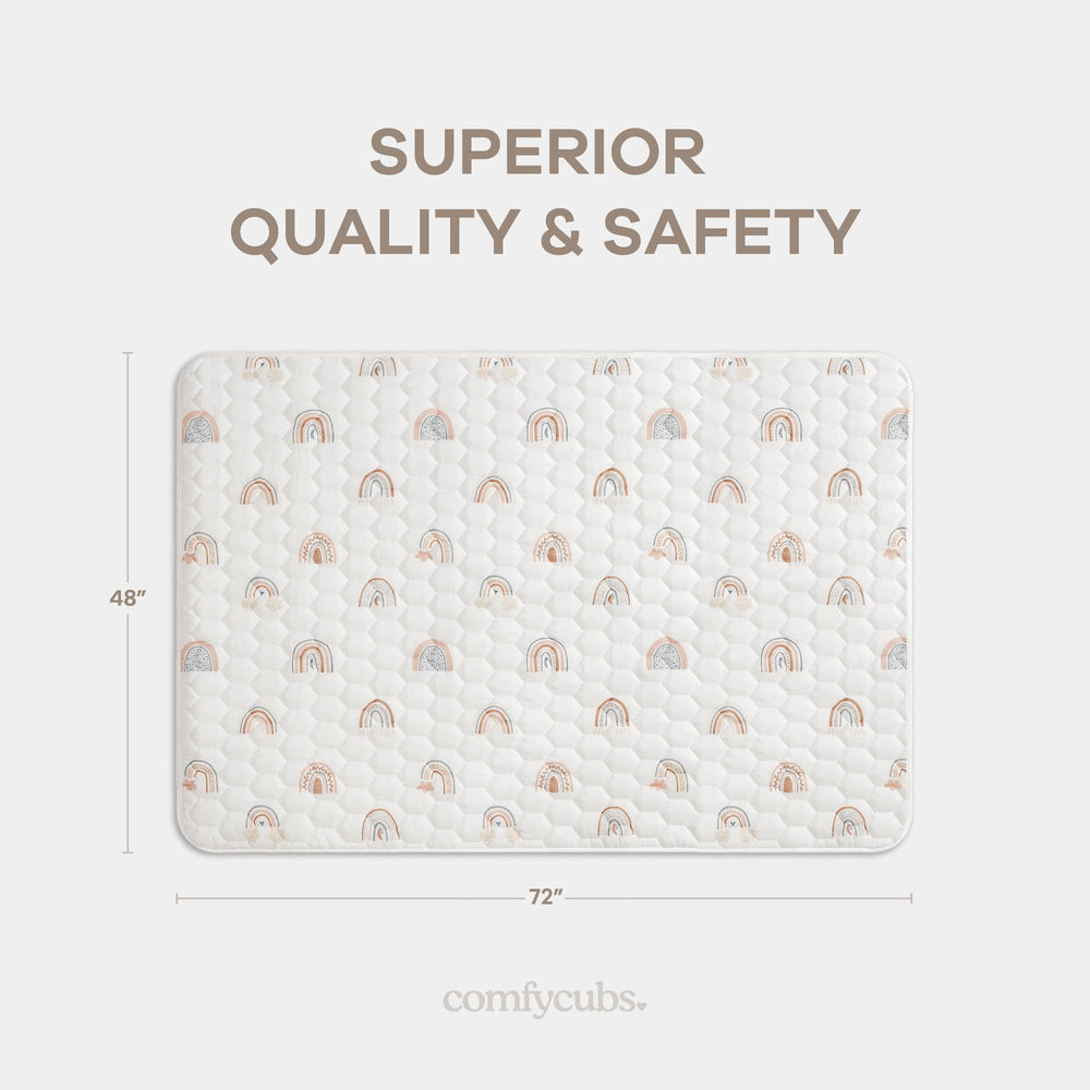Comfy Cub­s rectangle play mat quilted texture highlighting soft padding