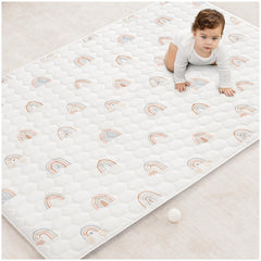 Comfy Cubs rectangle play mat top view showing generous play area for toddlers