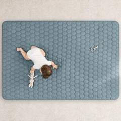 Non-slip bottom with grip pad keeps the Comfy Cubs mat in place during active play