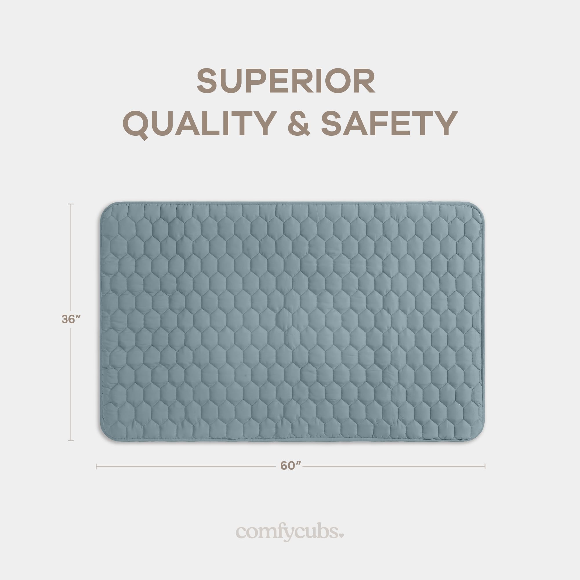 Comfy Cubs Pacific Blue quilted texture highlights extra padding for crawling