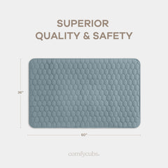 Comfy Cubs Pacific Blue quilted texture highlights extra padding for crawling
