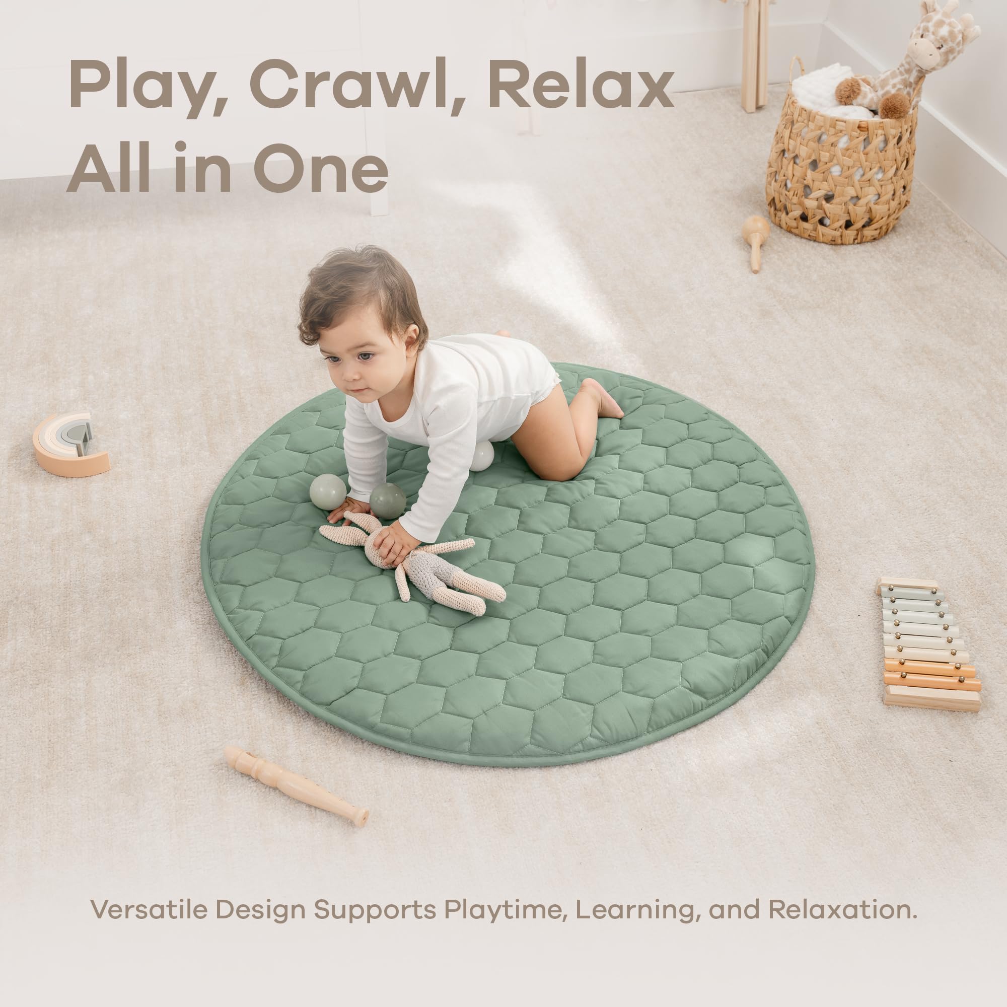 Durable polyester cover cleans quickly after messy play sessions