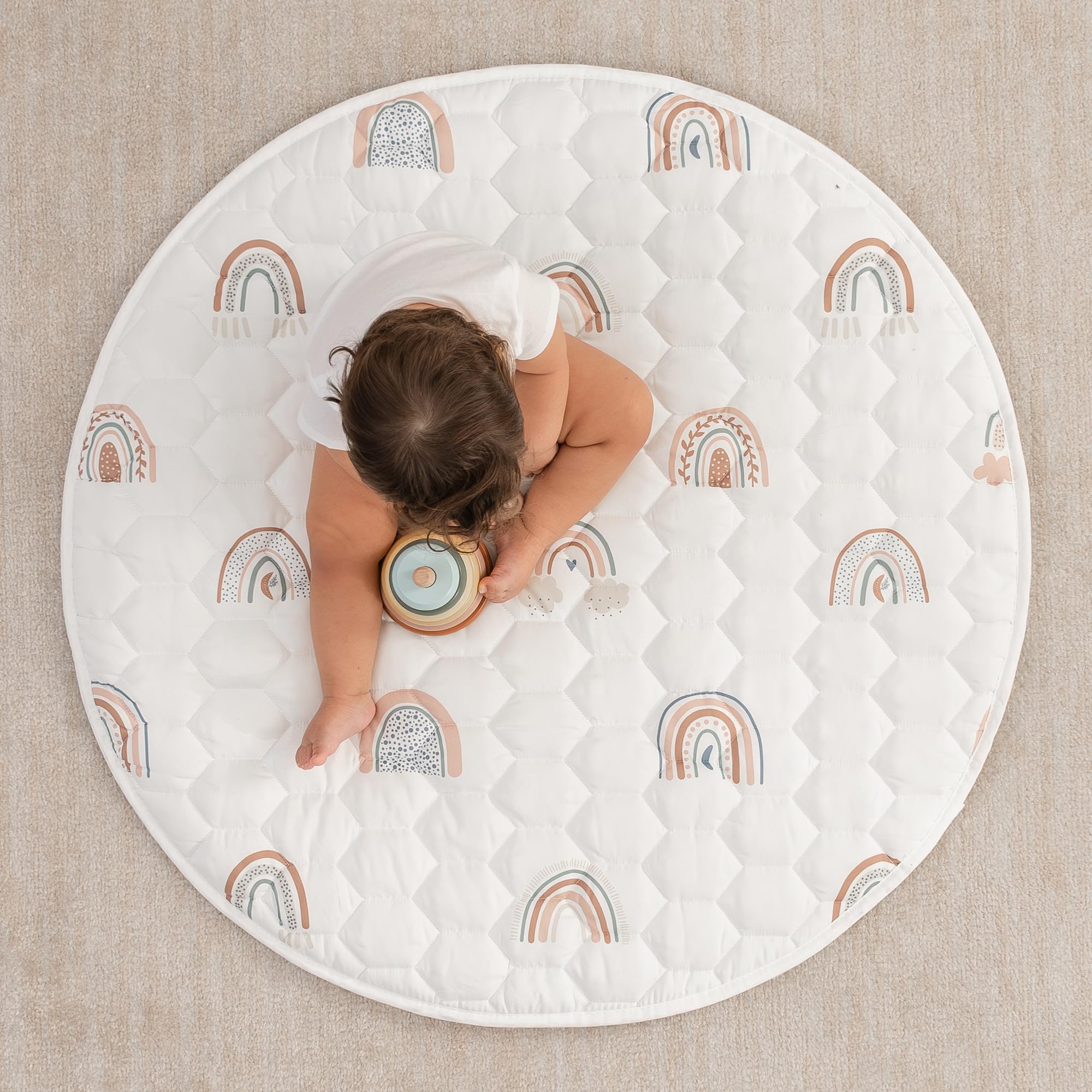 Comfy Cubs play mat non-slip bottom keeps baby stable during play