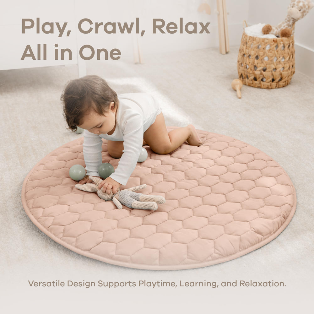 Comfy Cubs plush quilted surface provides extra padding for rolling.