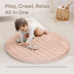 Comfy Cubs plush quilted surface provides extra padding for rolling.
