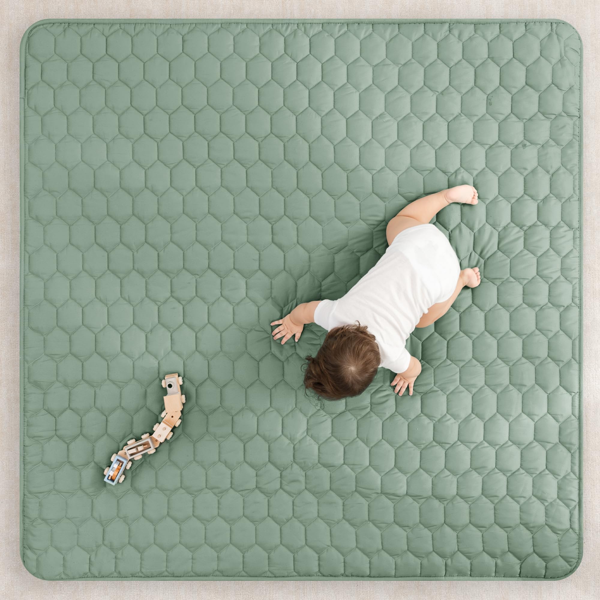 Comfy Cubs square play mat 56x56 with quilted padding for extra comfort.