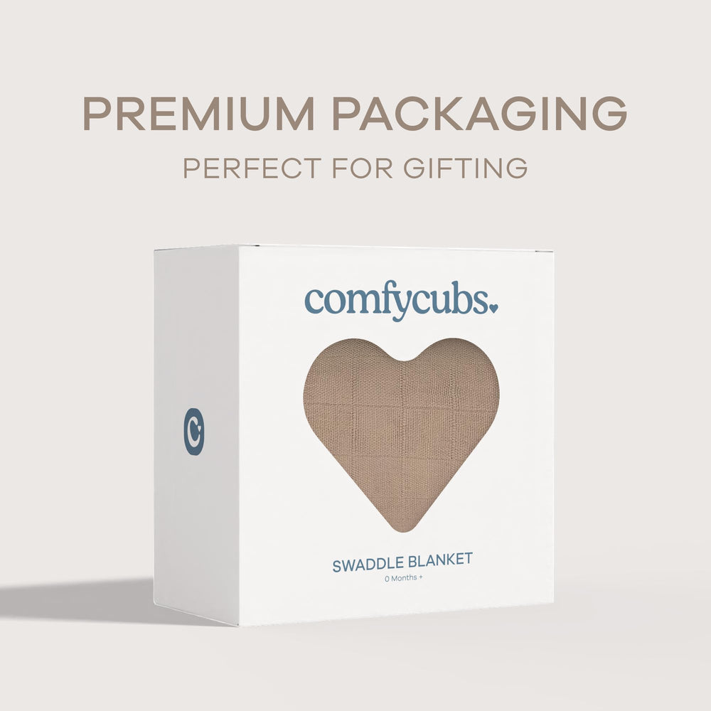 Comfy Cubs Cedar swaddle blanket offers stroller shade and on-the-go comfort.