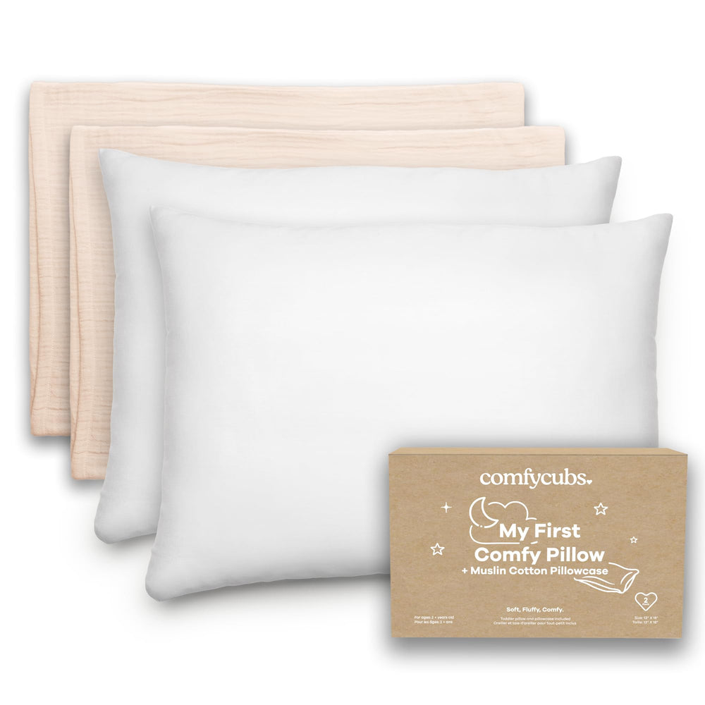 Comfy Cubs toddler pillow 13x18 with ergonomic neck support.