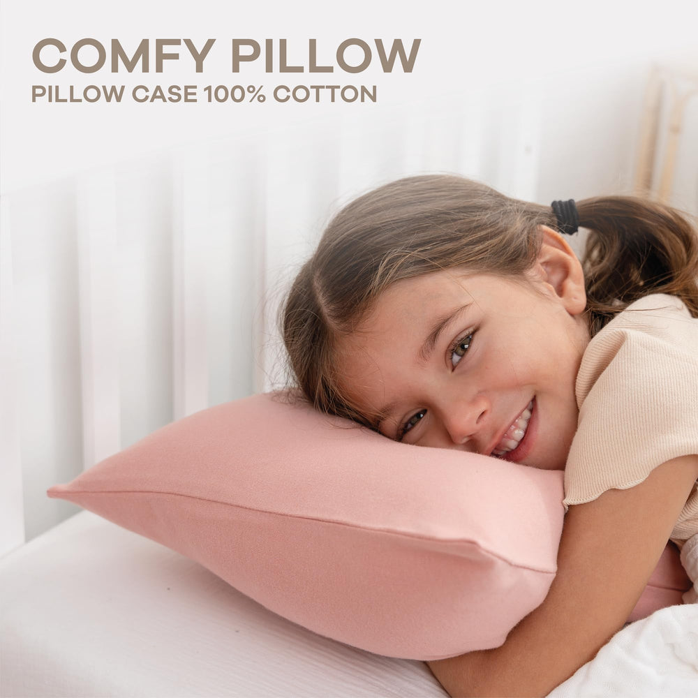Comfy Cubs travel-sized toddler pillow ideal for car trips and flights.