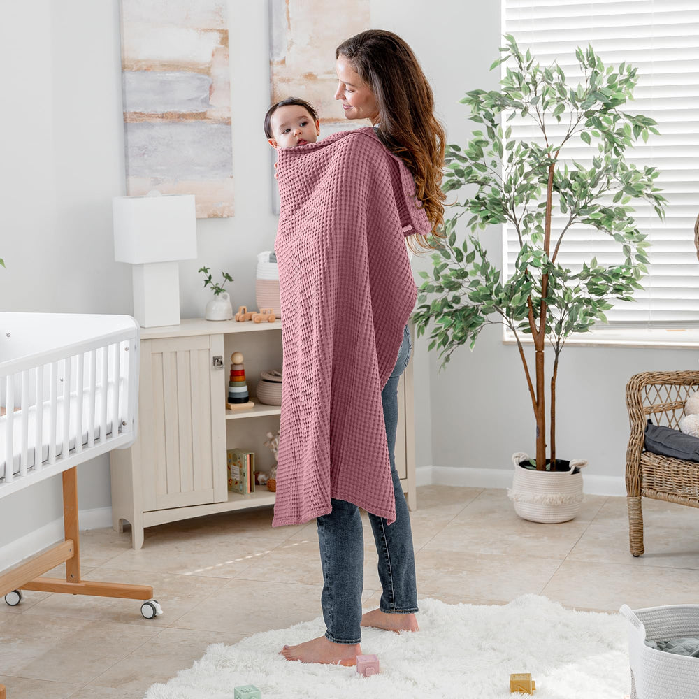 Comfy Cubs mauve waffle blanket fits nursery decor and comfort