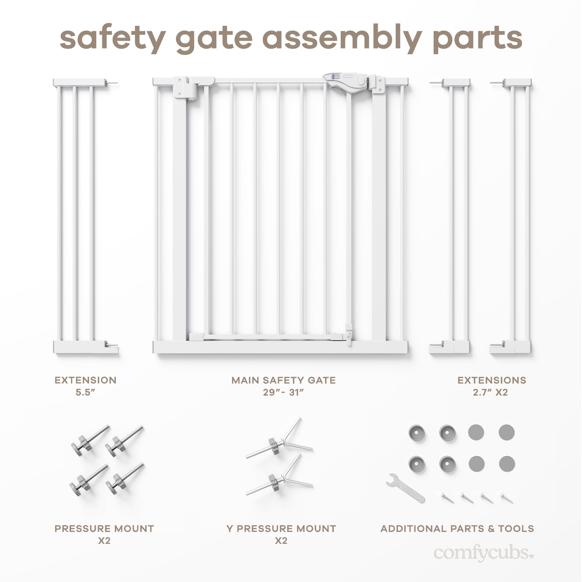 Safe gate for doors and hallways keeps pets nearby.