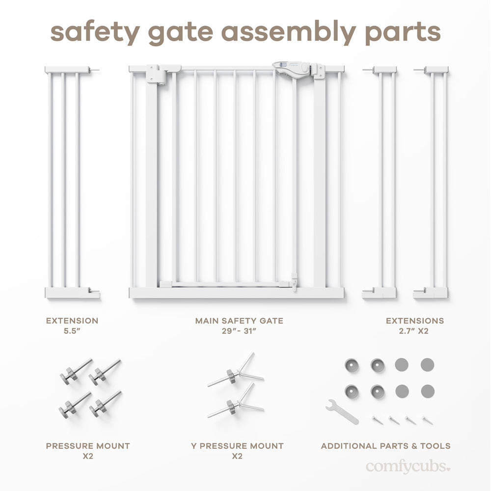 Safe gate for doors and hallways keeps pets nearby.