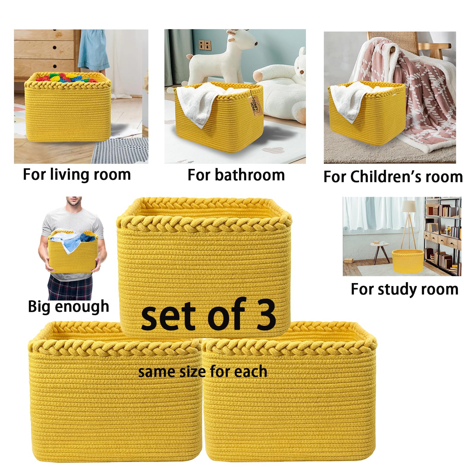COMFY-HOMI eco-friendly storage bin blends with decor and hides items
