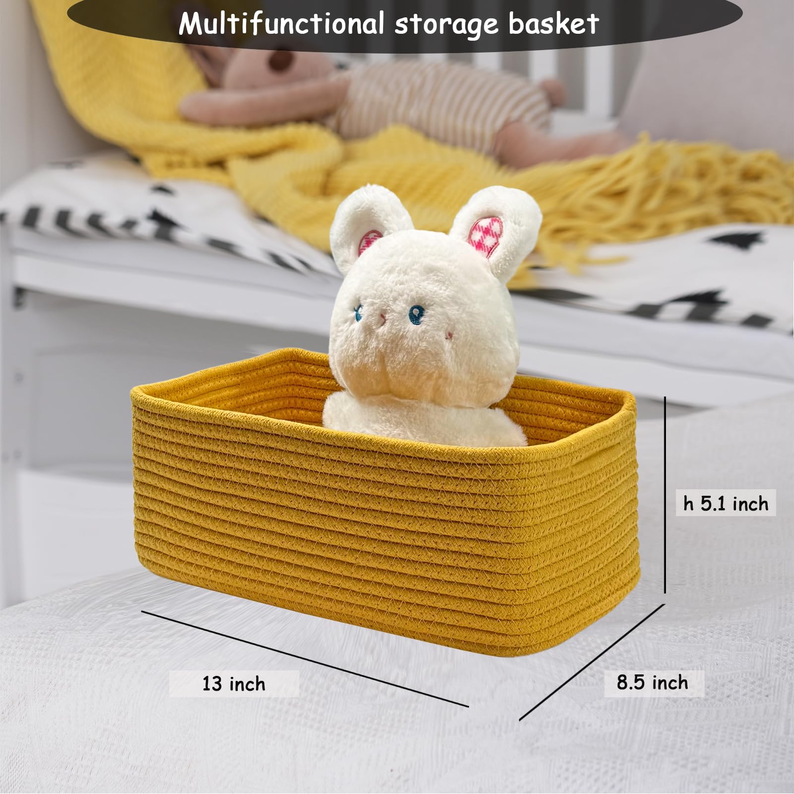 COMFY-HOMI baby-safe woven basket with reinforced stitching for durability.