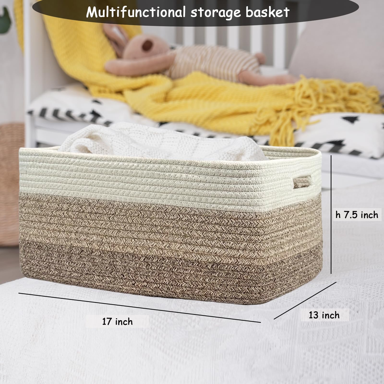 COMFY-HOMI cloth storage basket for blankets and towels.