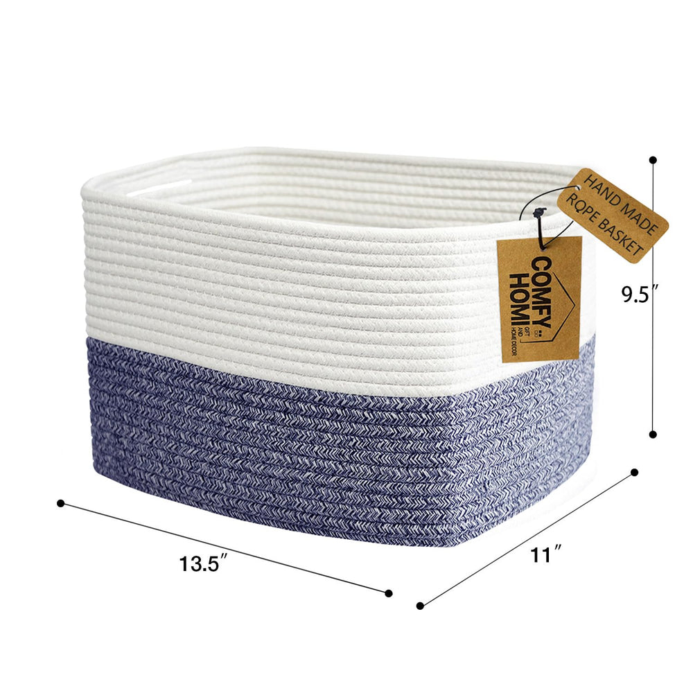 COMFY-HOMI navy rectangle basket in baby's room, keeps small items in reach.