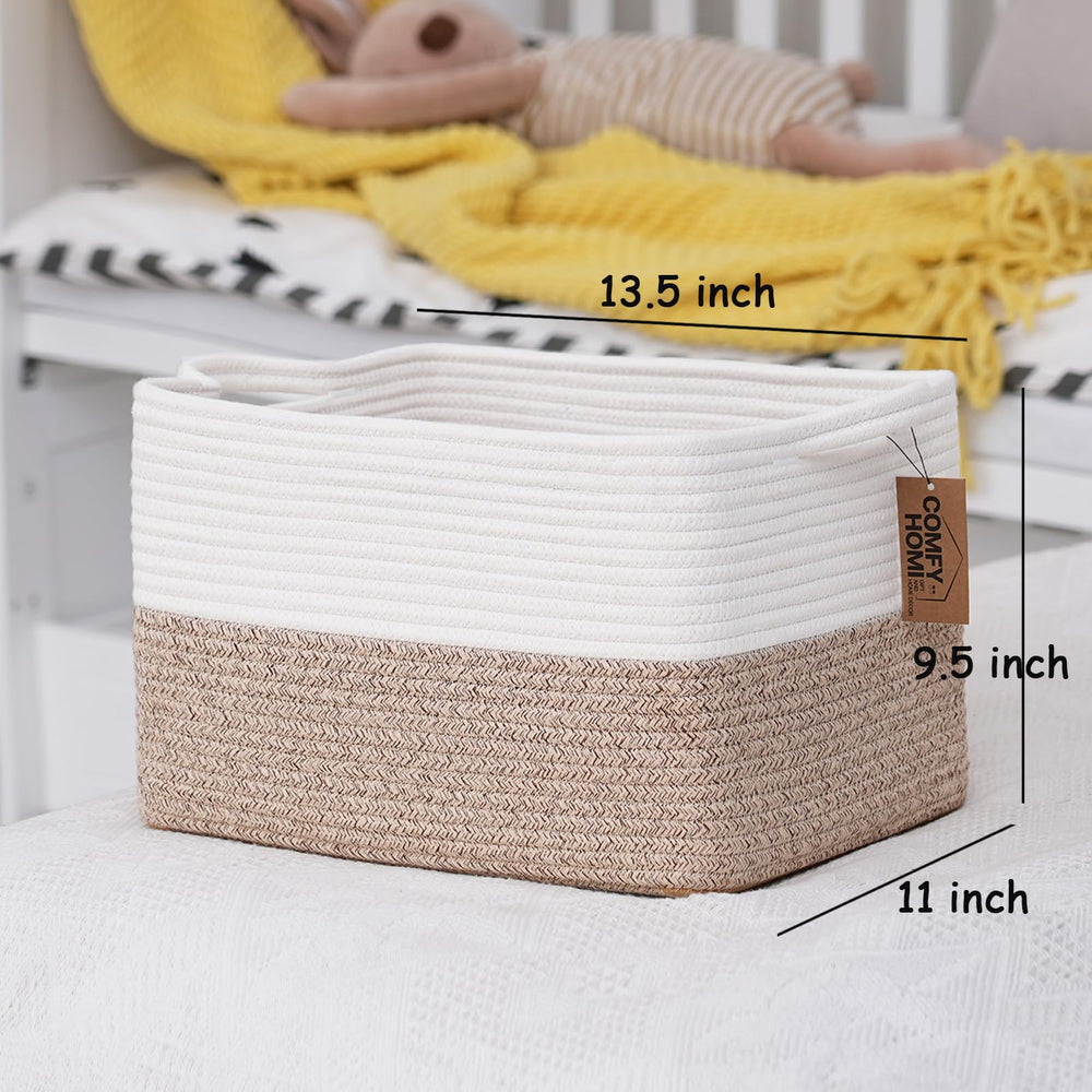COMFY-HOMI book-organizer basket adds style to shelves.