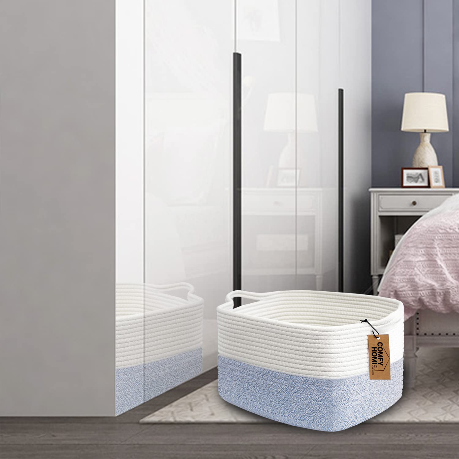 COMFY-HOMI basket for diapers and towels is soft and safe