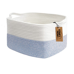 COMFY-HOMI cotton rope basket with handles on a shelf keeps items organized