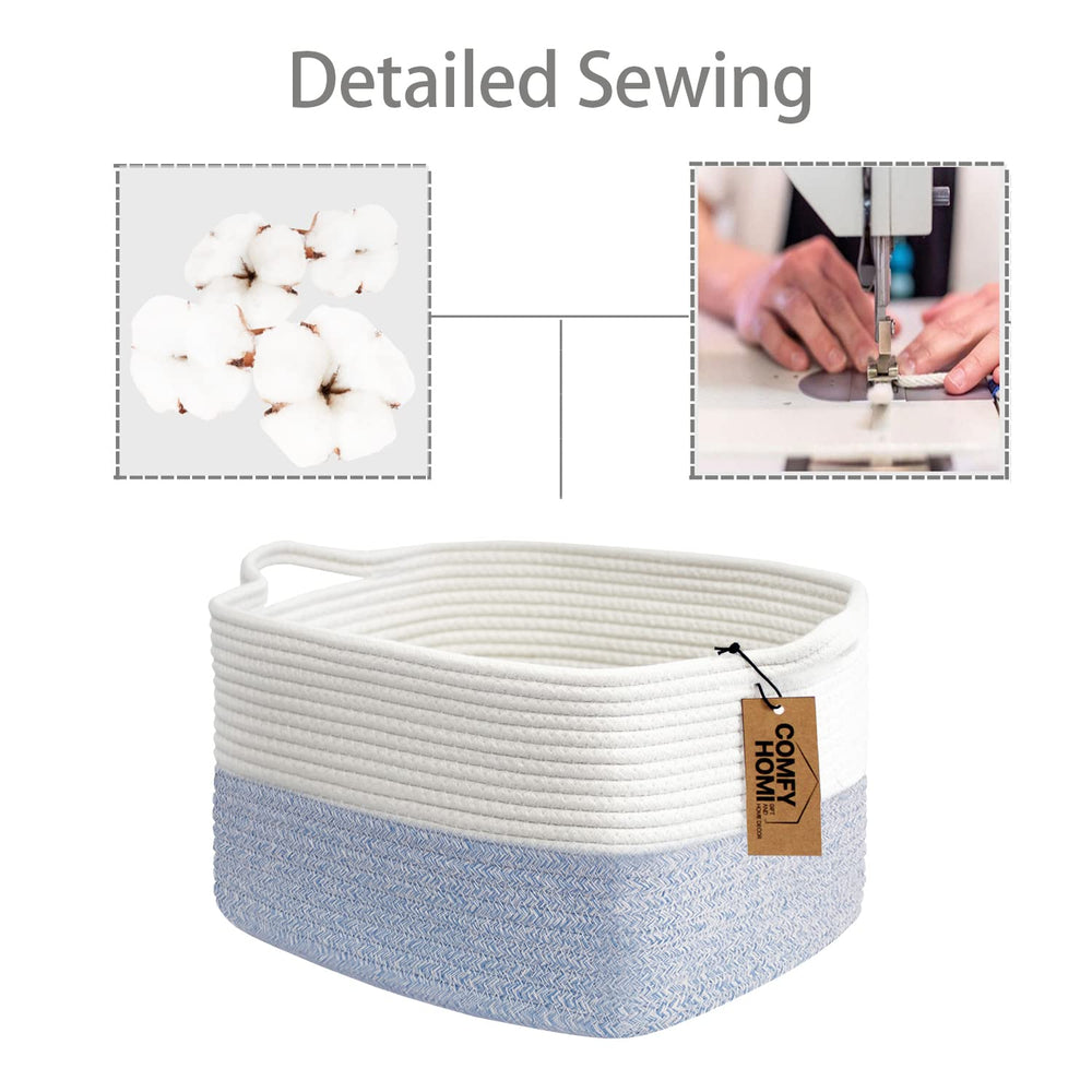 COMFY-HOMI rope basket is handmade and eco-friendly for home organization